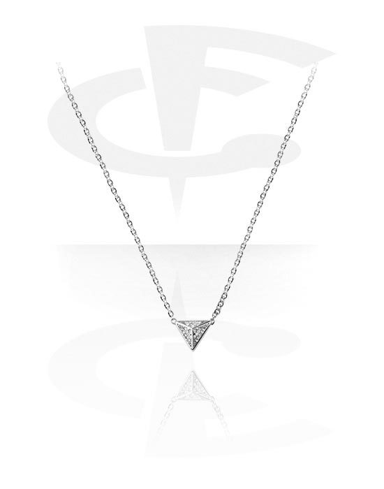 Cadenas, Collar Moderno con colgante con piedras de cristal, Acero quirúrgico 316L
