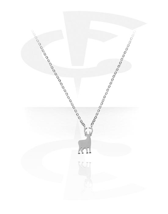 Náhrdelníky, Módny náhrdelník s Zimný motív sob, Chirurgická oceľ 316L