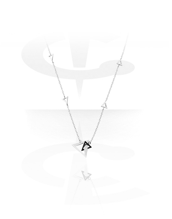 Necklaces, Fashion Necklace with triangle design in various patterns, Surgical Steel 316L