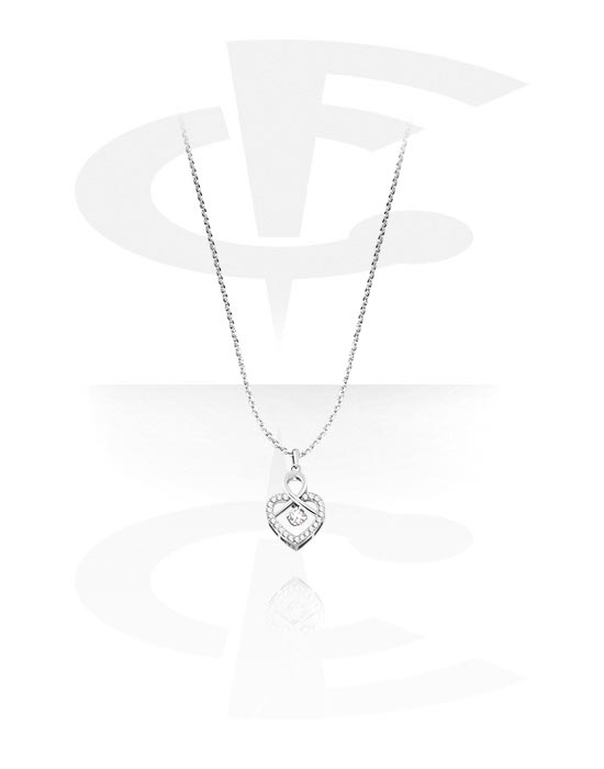Nyakláncok, Divatos nyaklánc val vel pendant with crystal stones, Sebészeti acél, 316L