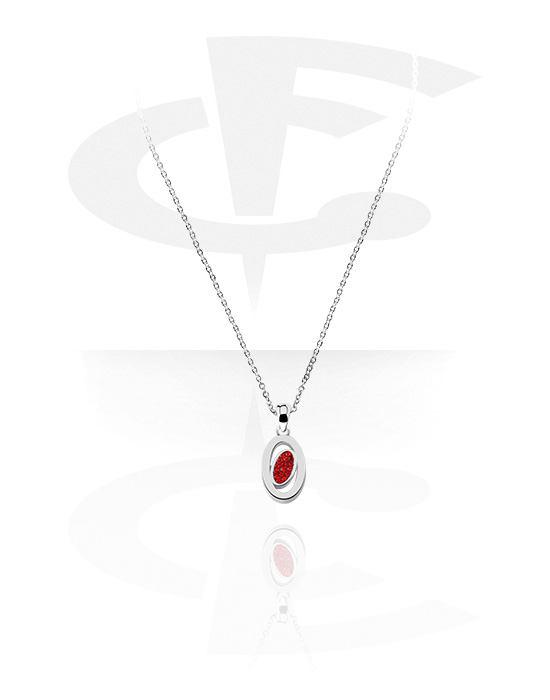 Nyakláncok, Divatos nyaklánc val vel pendant with crystal stones, Sebészeti acél, 316L