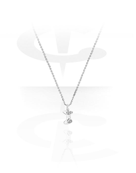 Halsband, Modehalsband med gaming controller pendant och kristallstenar, Kirurgiskt stål 316L
