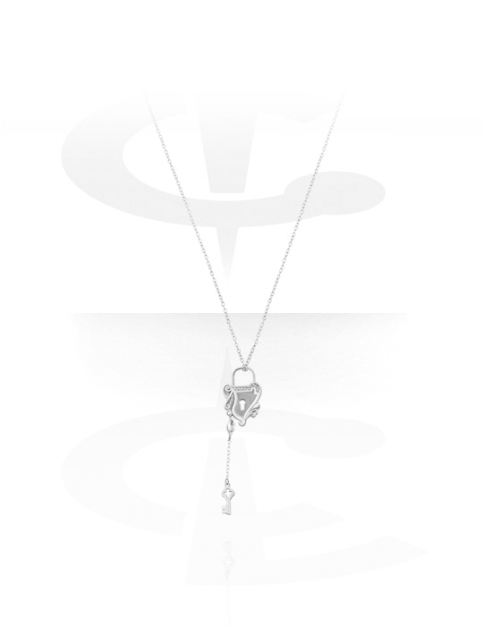 Ogrlice, Modna ogrlica s/z dizajnom ključavnice, Kirurško jeklo 316L