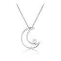 Cadenas, Collar Moderno con accesorio de media luna, Acero quirúrgico 316L