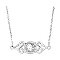Halskjeder, Motehalskjede med øyedesign og krystallstein, Kirurgisk stål 316L