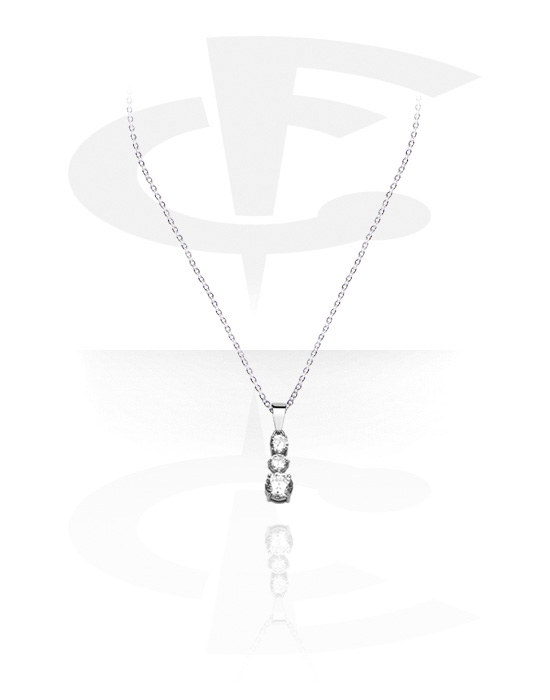 Ogrlice, Modna ogrlica s privjeskom s kristalnim kamenčićima, Kirurški čelik 316L