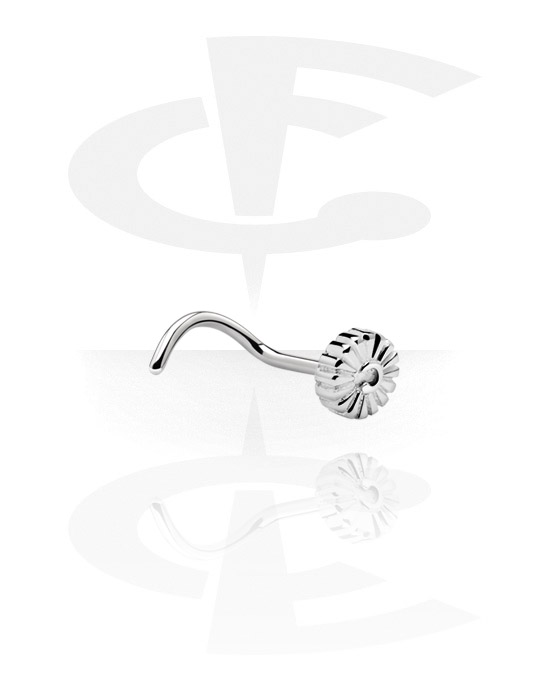 Nose Jewellery & Septums, Curved nose stud (surgical steel, silver, shiny finish), Surgical Steel 316L