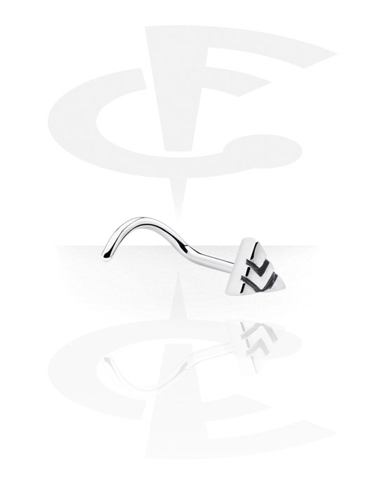 Nesestaver og -ringer, Buet nesedobb (kirurgisk stål, sølv, skinnende finish), Kirurgisk stål 316L