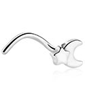 Piercings nez & Septums, Piercing nez incurvé (acier chirurgical, argent, finition brillante) avec accessoire lune, Acier chirurgical 316L