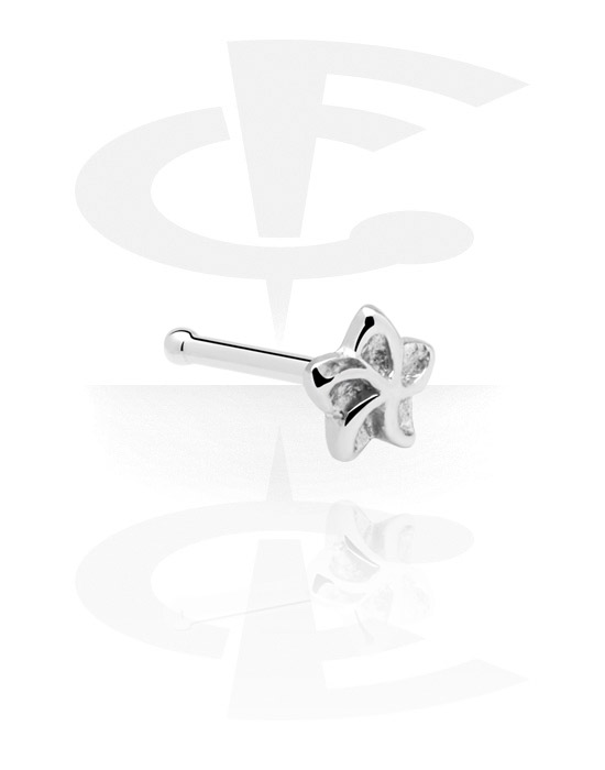 Nesestaver og -ringer, Rett nesedobb (kirurgisk stål, sølv, skinnende finish), Kirurgisk stål 316L