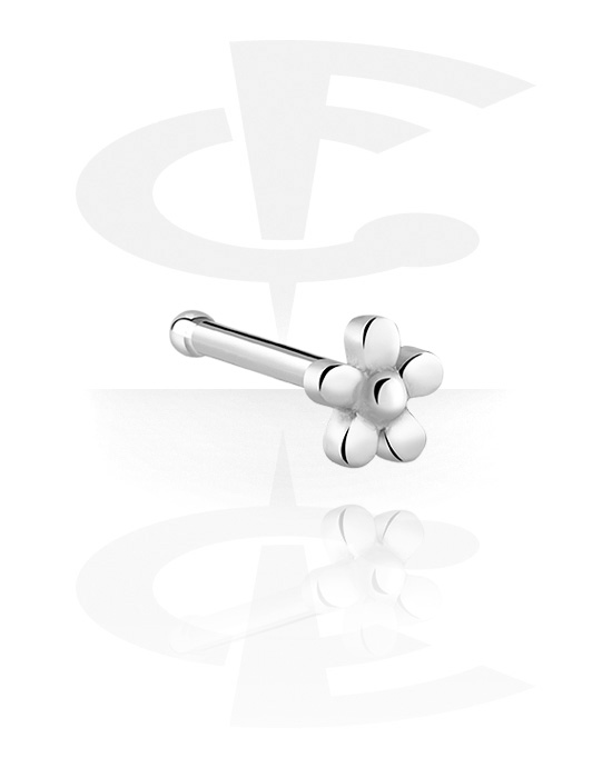 Nosovky a kroužky do nosu, Rovná nosovka (chirurgická ocel, stříbrná, lesklý povrch), Chirurgická ocel 316L