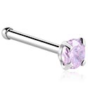 Piercings nez & Septums, Piercing nez droit (acier chirurgical, argent, finition brillante) avec pierre en crystal, Acier chirurgical 316L