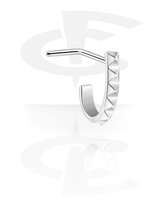 Nose Jewelry & Septums, L-shaped nose stud (surgical steel, silver, shiny finish), Surgical Steel 316L