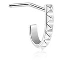 Næsesmykker og septums, L-formet næsestud (kirurgisk stål, sølv, blank finish), Kirurgisk stål 316L