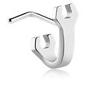 Næsesmykker og septums, L-formet næsestud (kirurgisk stål, sølv, blank finish), Kirurgisk stål 316L
