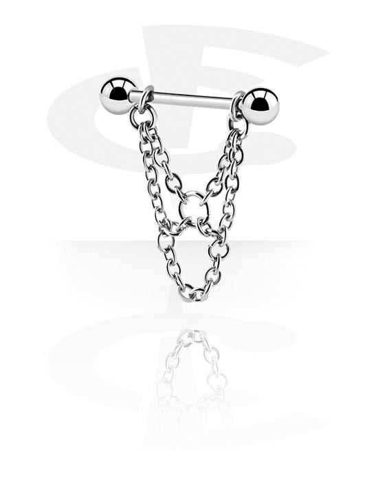 Nipple Piercings, Nipple Shield with chain, Surgical Steel 316L