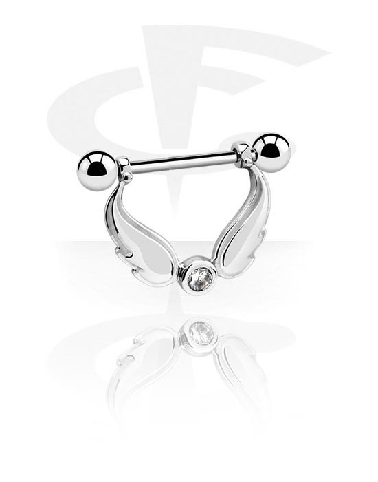 Nipple Piercings, Nipple Shield with crystal stone and crystal stone, Surgical Steel 316L