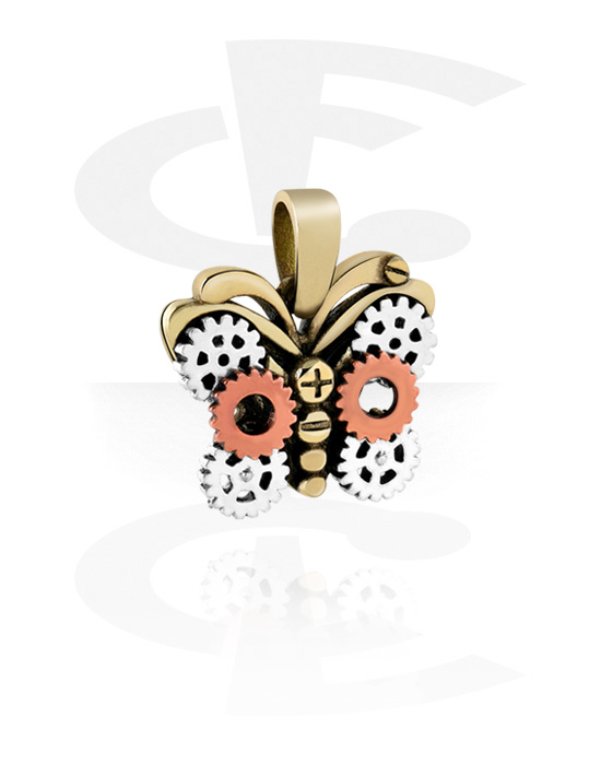 Pendants, Pendant with butterfly design, Plated Brass