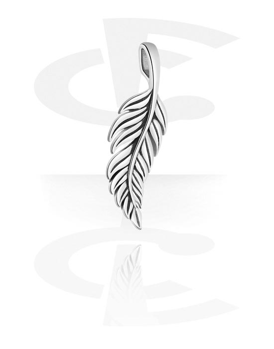 Pendants, Pendant with feather design, Surgical Steel 316L