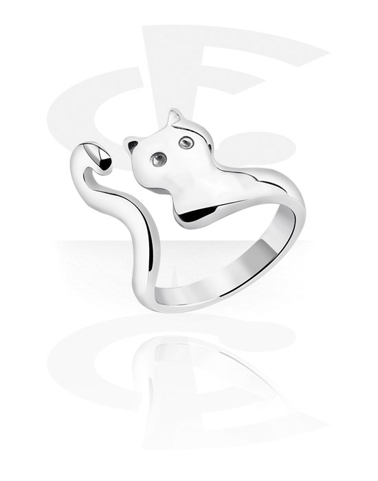 Fingerringe, Ring mit Katzen-Design, Chirurgenstahl 316L