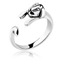 Ringer, Ring med hundedesign, Kirurgisk stål 316L