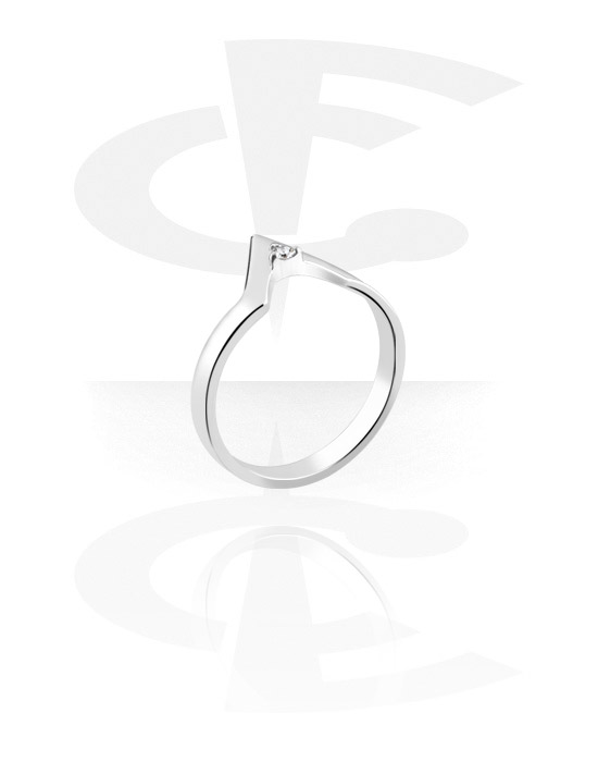 Ringen, Ring met kristalsteentje, Chirurgisch staal 316L
