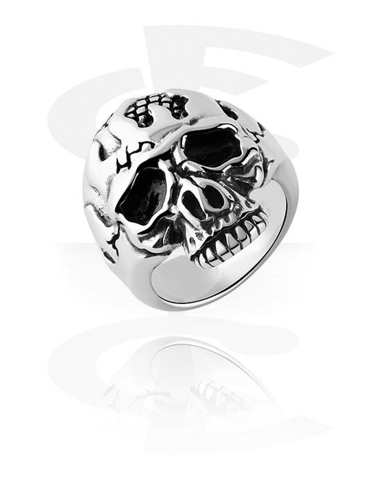 Fingerringe, Ring mit Totenkopf-Design, Chirurgenstahl 316L