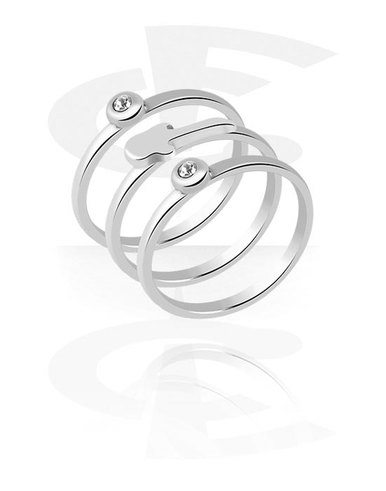 Prsteni, Prsten s kristalnim kamenjem, Kirurški čelik 316L
