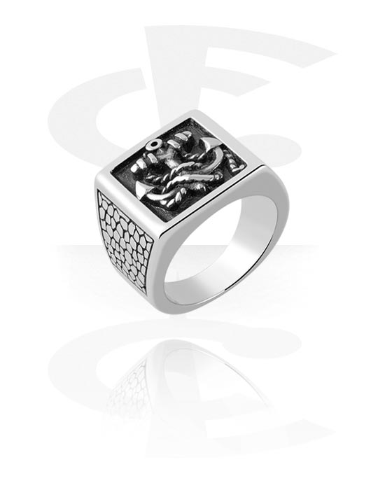 Fingerringe, Ring mit Anker-Design, Chirurgenstahl 316L