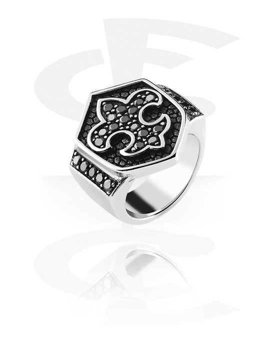 Rings, Ring with Fleur-de-lis design, Surgical Steel 316L