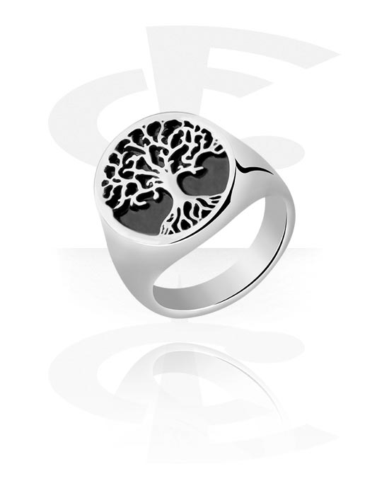 Gyűrűk, Gyűrű val vel Életfa dizájn, Sebészeti acél, 316L