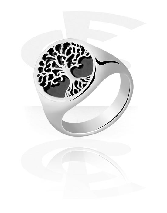 Rings, Ring with "Tree of Life" Design, Surgical Steel 316L