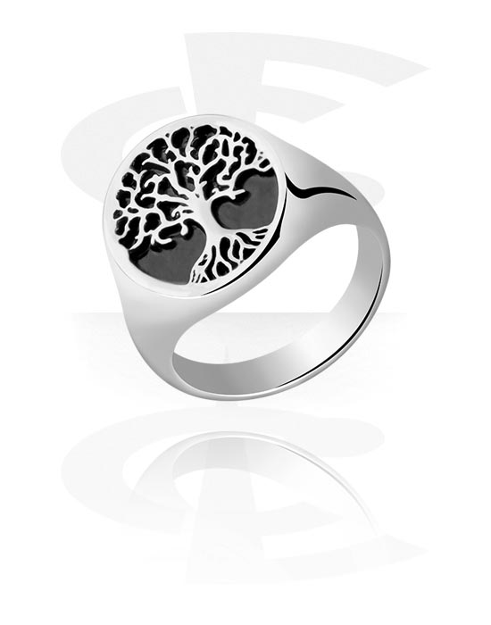 Rings, Ring with "Tree of Life" Design, Surgical Steel 316L