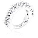 Piercing Ringe, Piercing-clicker (kirurgisk stål, sølv, blank finish) med krystaller, Kirurgisk stål 316L