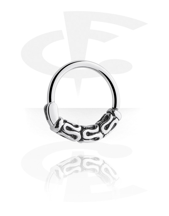 Piercing ad anello, Segment ring (acciaio chirurgico, argento, finitura lucida), Acciaio chirurgico 316L