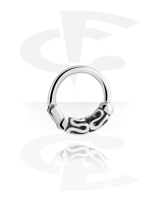 Anéis piercing, Segment ring (aço cirúrgico, prata, acabamento brilhante), Aço cirúrgico 316L