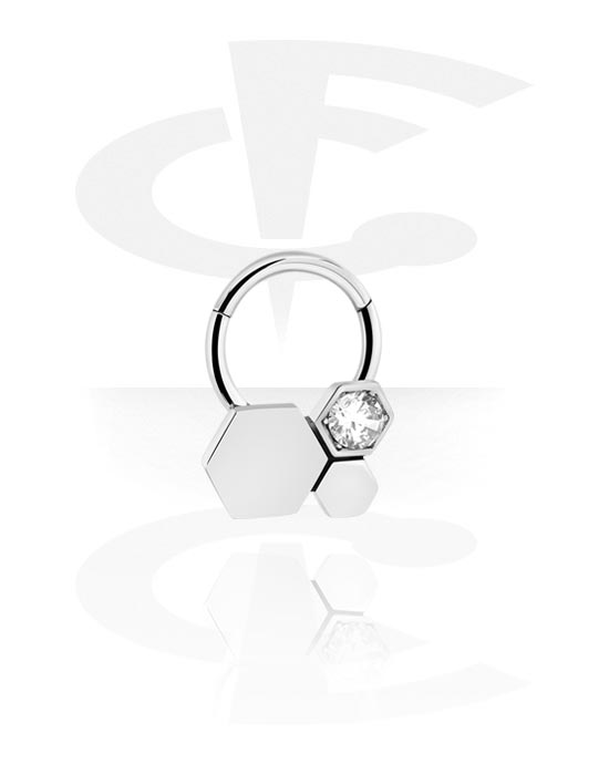 Piercinggyűrűk, Multi-purpose clicker (surgical steel, silver, shiny finish), Sebészeti acél, 316L