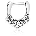 Nesestaver og -ringer, Septum-clicker (kirurgisk stål, sølv, skinnende finish), Kirurgisk stål 316L