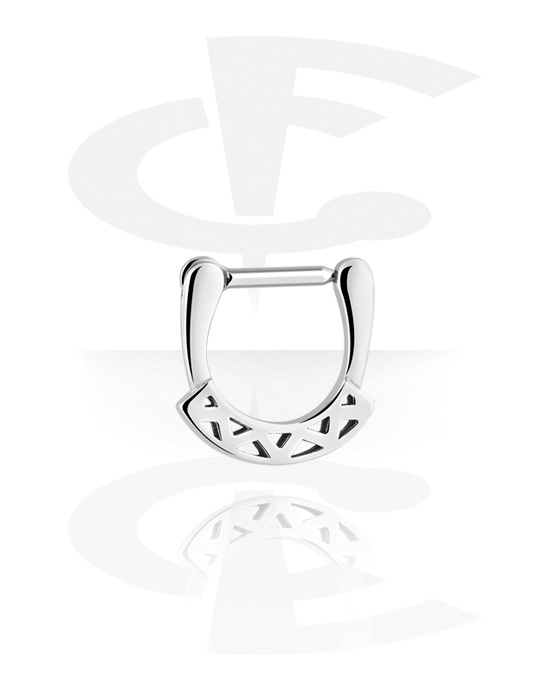 Nose Jewelry & Septums, Septum clicker (surgical steel, silver, shiny finish), Surgical Steel 316L
