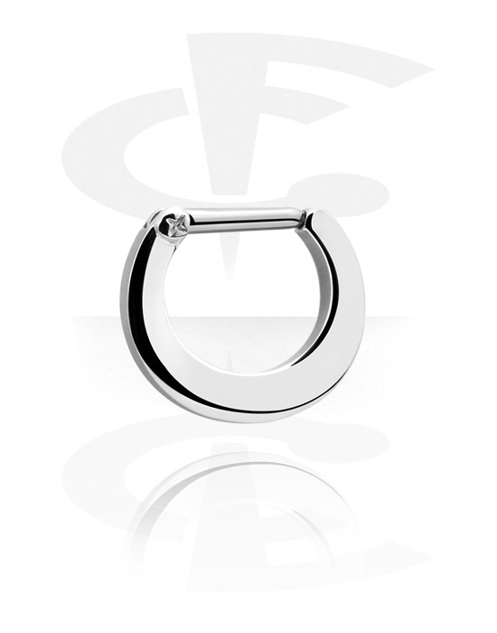 Nesestaver og -ringer, Septum-clicker (kirurgisk stål, sølv, skinnende finish), Kirurgisk stål 316L