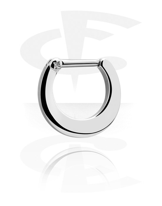 Nesestaver og -ringer, Septum-clicker (kirurgisk stål, sølv, skinnende finish), Kirurgisk stål 316L