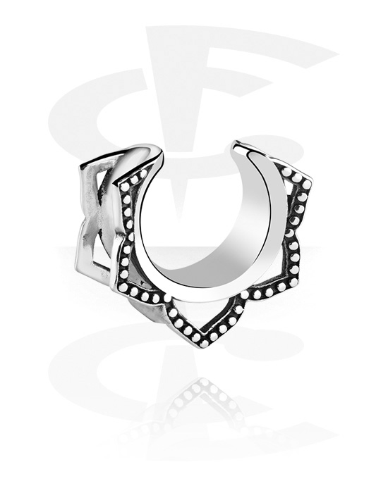 Tunnels & Plugs, Half tunnel (surgical steel, silver, shiny finish), Surgical Steel 316L