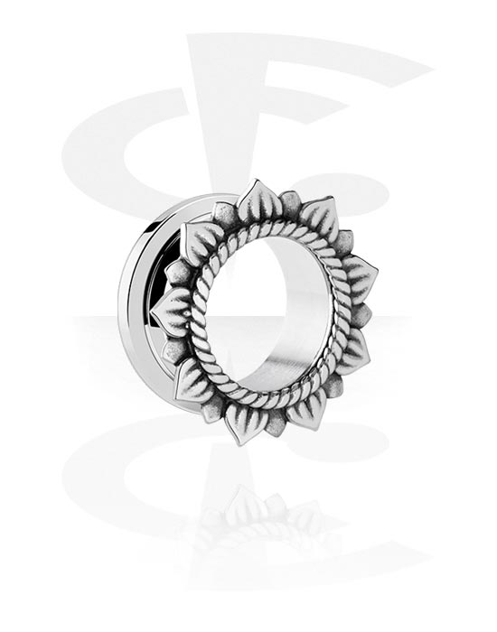 Tunnels & Plugs, Screw-on tunnel (steel, silver, shiny finish), Surgical Steel 316L