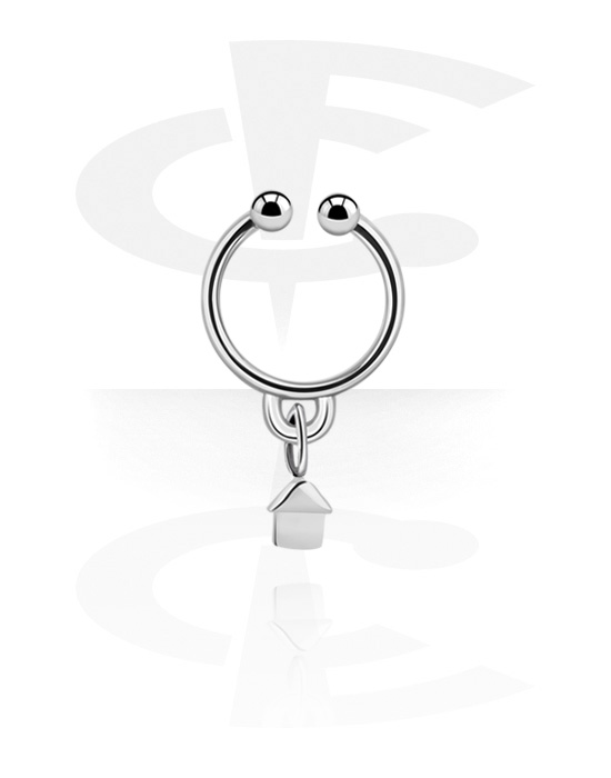 Fake Piercings, Fake septum with charm, Surgical Steel 316L