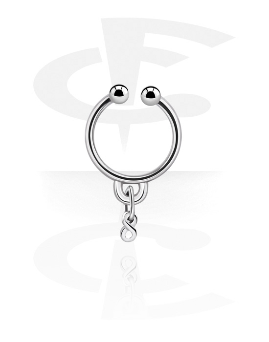 Fake Piercings, Fake septum with charm, Surgical Steel 316L