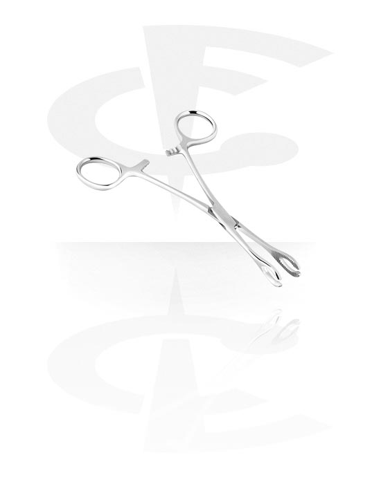 Ferramentas e acessórios, Pinça de piercings para o umbigo com fenda, Aço cirúrgico 316L