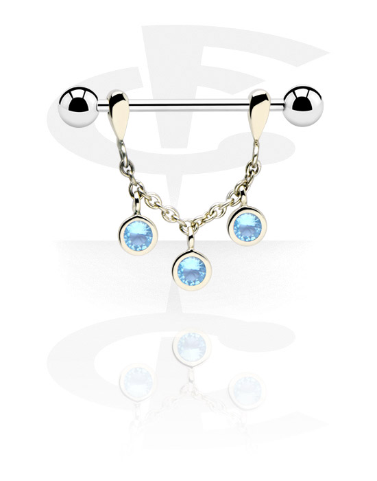 Pírsingové šperky do bradavky, Nipple Piercing with pendant, Surgical Steel 316L