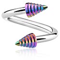 Spiralen, Spiraal met geanodiseerde cones, Chirurgisch staal 316L
