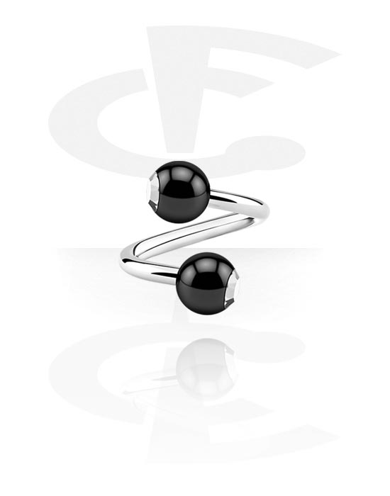 Spiral with acrylic balls (Surgical Steel 316L/Acrylic) | The World's ...