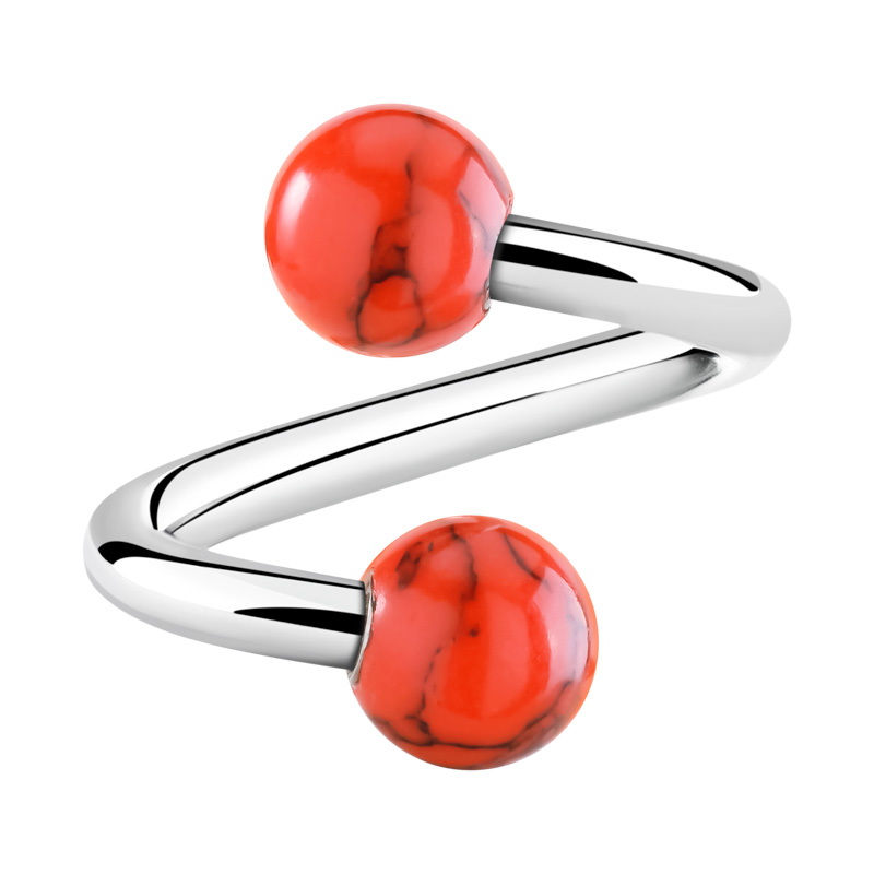 Spirale avec motifs en marbre Acier chirurgical 316L/Pierre synthétique Spirales